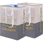 2-Pack Freestanding Collapsible Laundry Baskets with Handles (2 Colors)