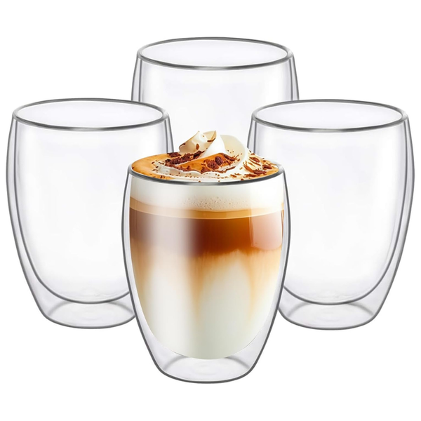 4-Pack 6.8OZ Double Wall Espresso Cups