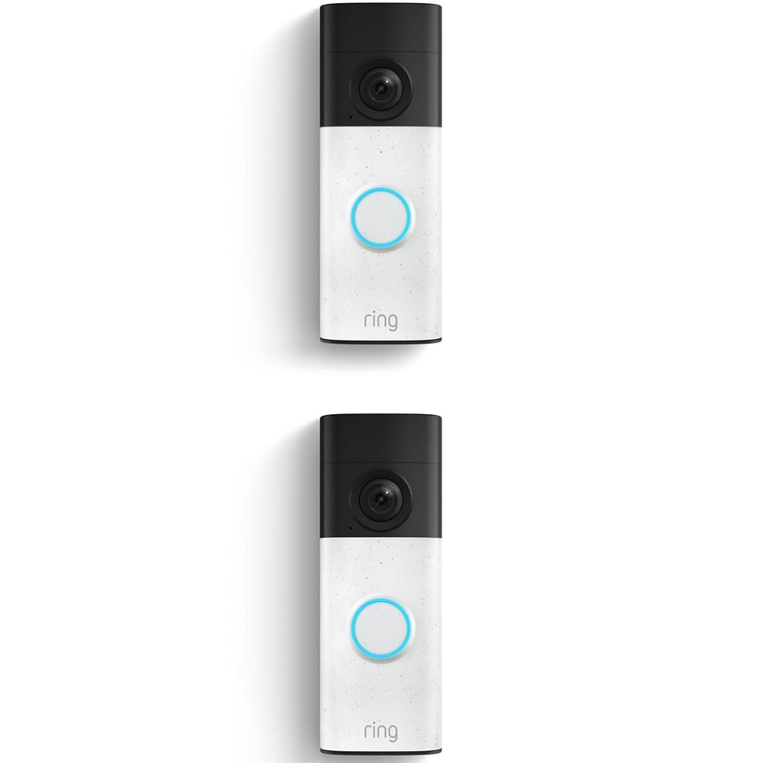 2-Pack Ring Battery Smart Doorbell w/ Retinal 2K & Two-Way Audio (Newest Model)