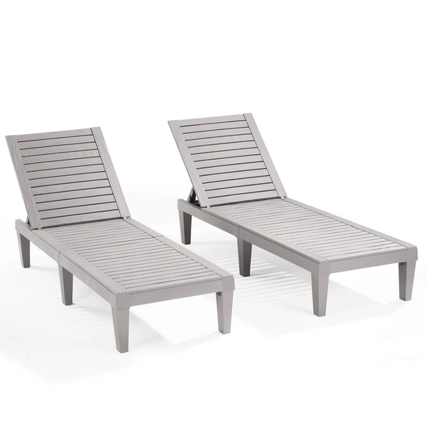 Set of 2 Nestl Outdoor Polyresin Chaise Lounge Chair Set