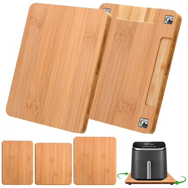 14" x 12" Bamboo Kitchen Appliance Sliders w/Rolling Wheels