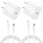 2-Pack 60W USB C to USB C Wall Charger with 6ft Cable Cord