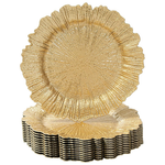 12-Count Maoname Reef Design Gold Charger Plates