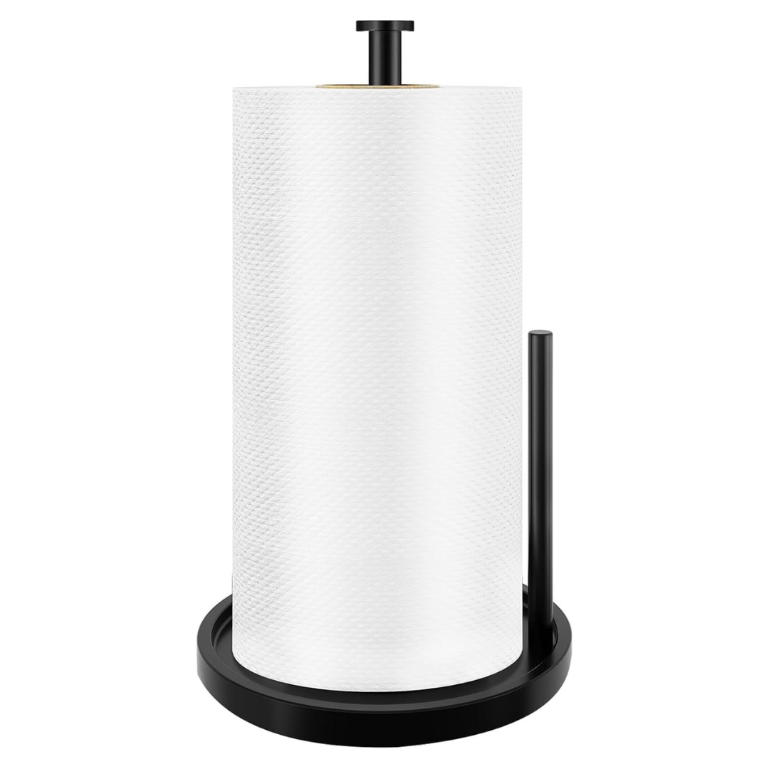 Stwwo Countertop Paper Towel Holder (Black Stainless Steel)
