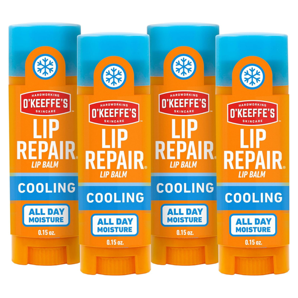 O’Keeffe’s Lip Repair Lip Balm With Cooling Relief For Dry, Cracked Lips – Stick (4 Pack)