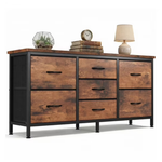 47.2'' 7-Drawer Fabric Dresser With Wood Top And Metal Frame