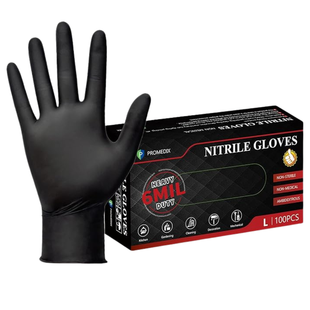 100-Count Promedix P 6-Mil Heavy Duty Latex-Free Non-Sterile Disposable Nitrile Gloves