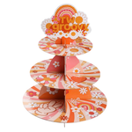 3 Tier Groovy Hippie Boho Cupcake Stand