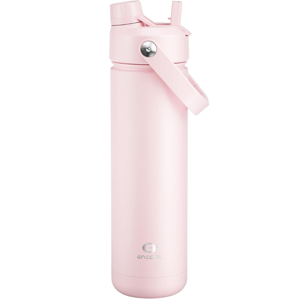 26-Oz Insulated Stainless Steel Water Bottle W/ Straw & Twist Cap