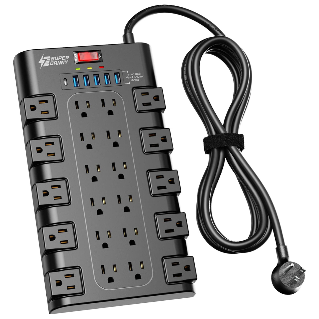 6.5ft Flat Plug Heavy Duty Extension Cord