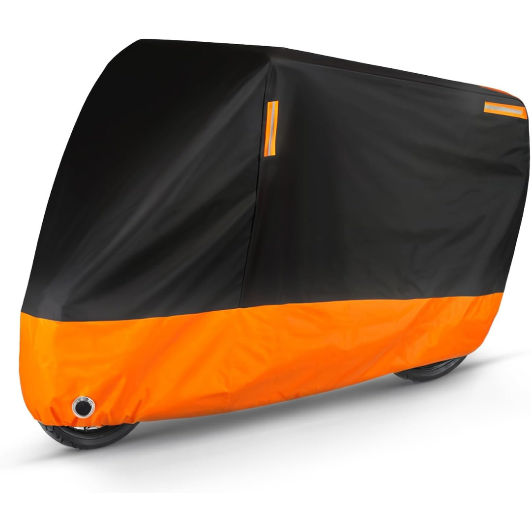 Puroma Heavy-Duty Waterproof Motorcycle Cover with Reflective Strips