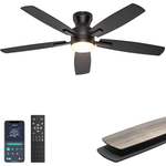 52" Low Profile Ceiling Fan w/ LED Light & App/Remote Control