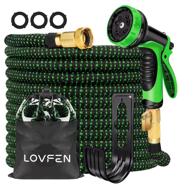 50-ft Garden Hose with 10-Pattern Sprayer Nozzle