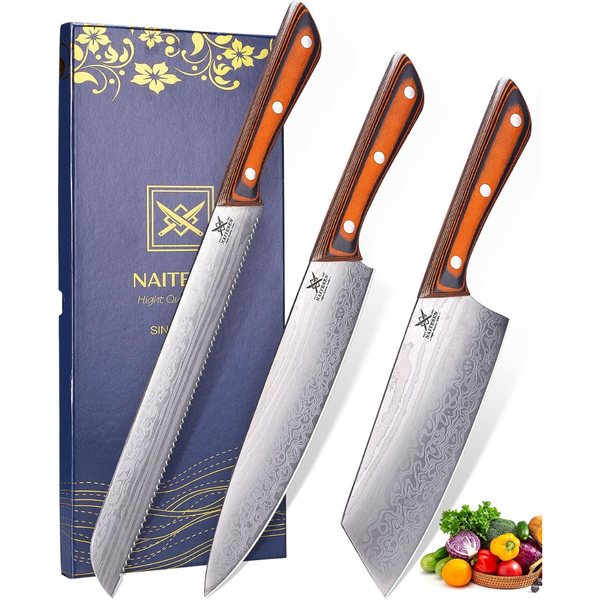 3-Piece Naitesen Professional Kitchen Knife Set
