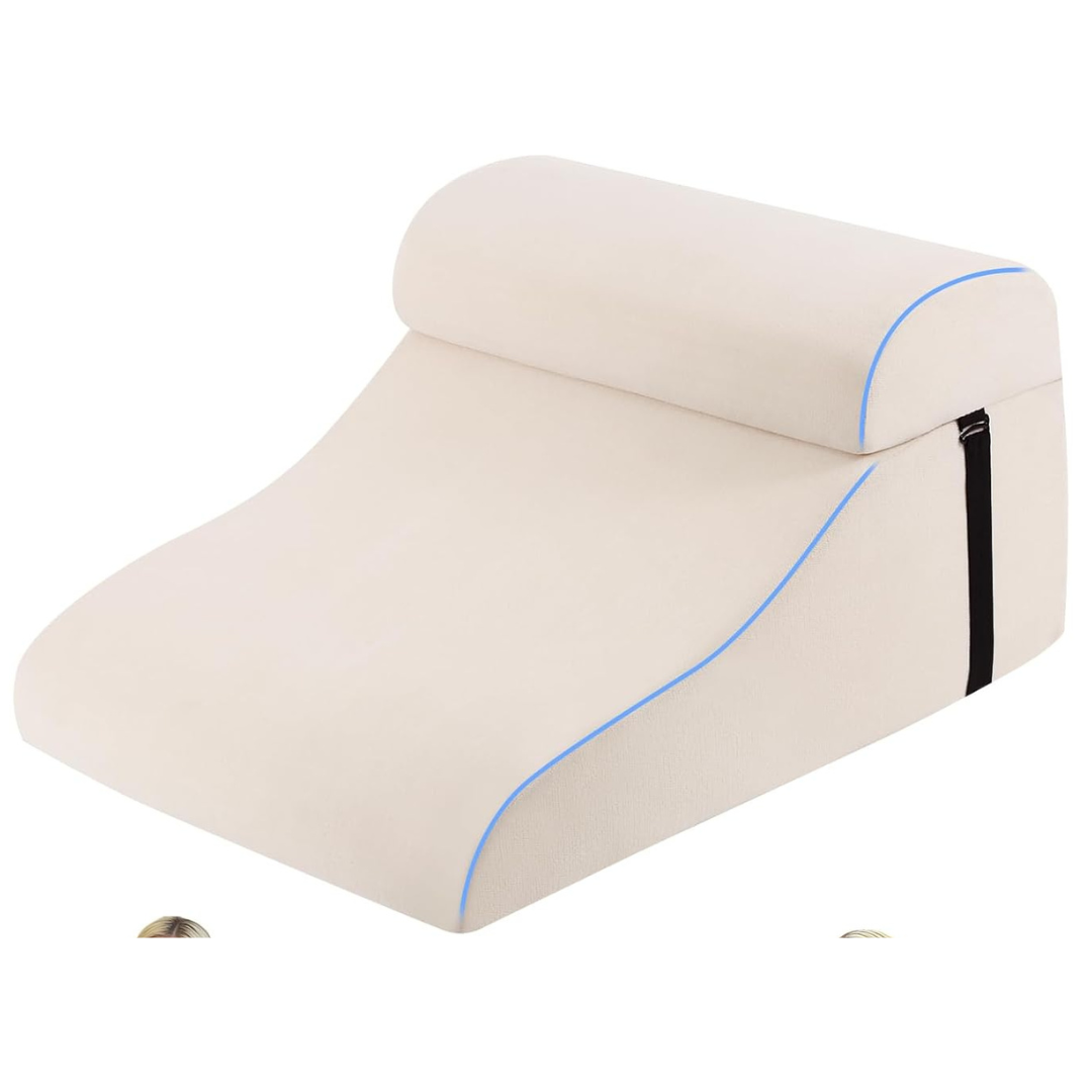 Memory Foam Wedge Pillow Headboard with Adjustable Lumbar Support