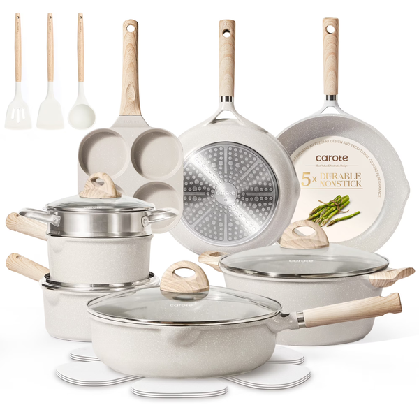 21-Piece Carote Non Stick Pots and Pans Set