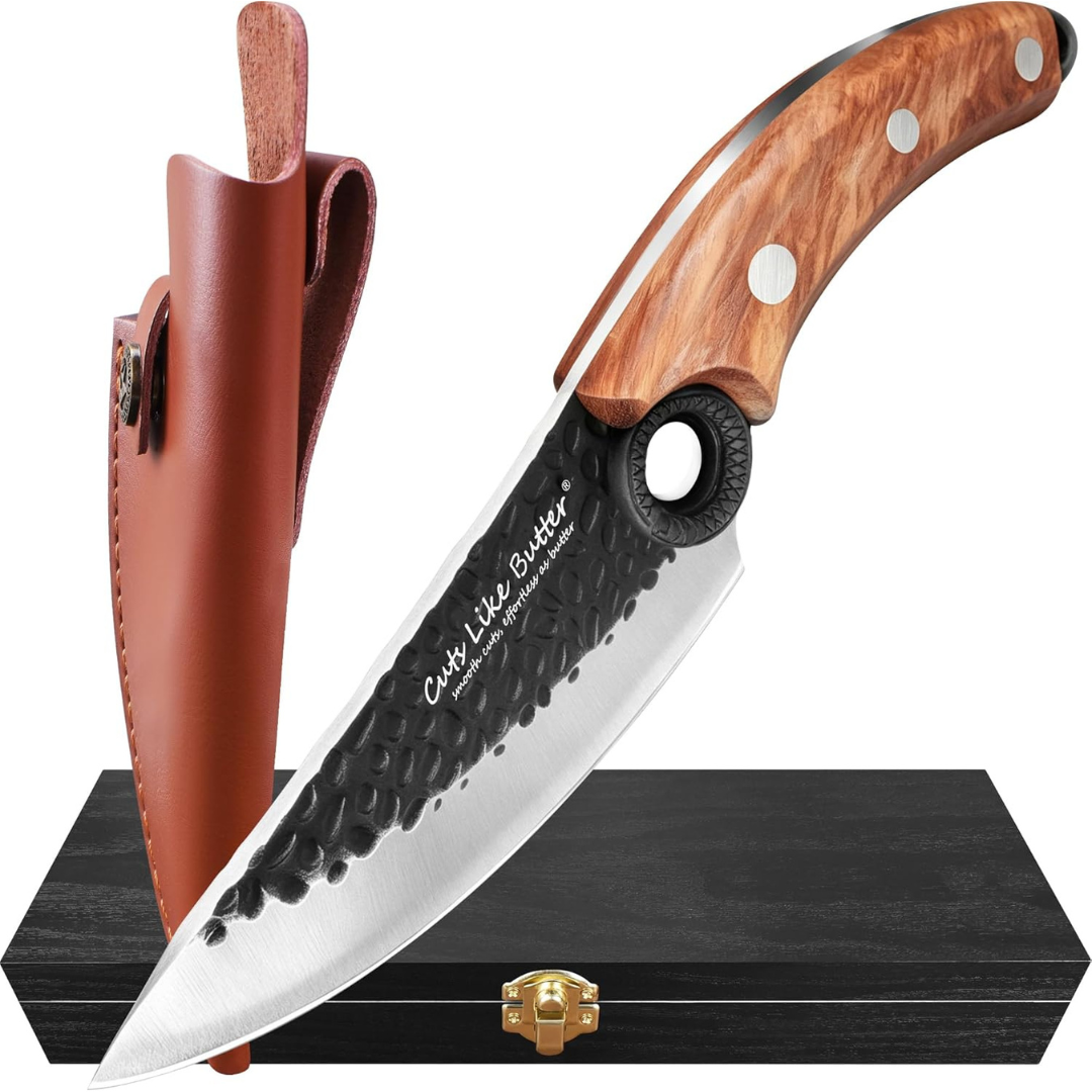 6" Forged Boning Knife with Leather Sheath