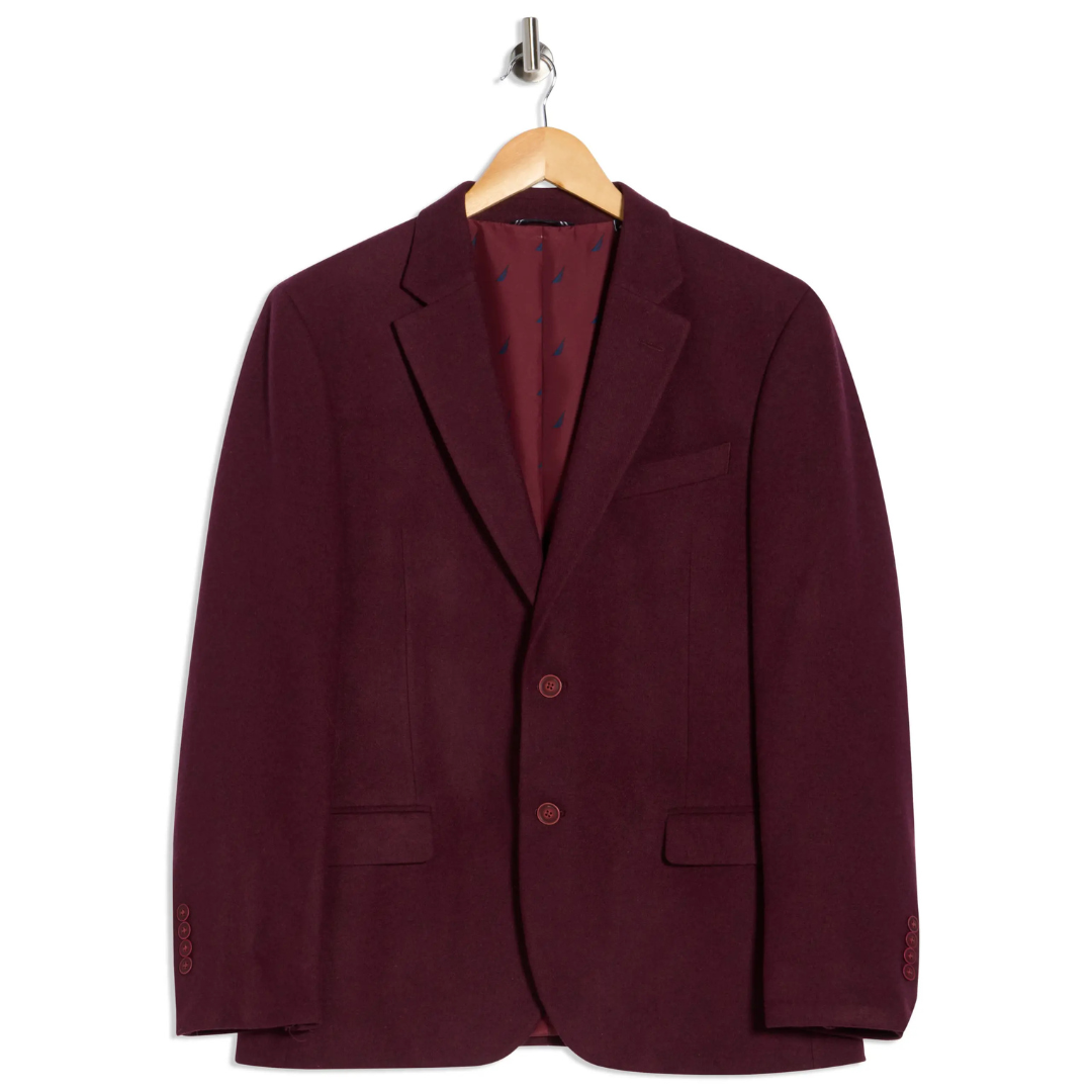 Nautica Men's Bridge Satin Notch Lapel Jacquard Dinner Jacket (Burgundy)