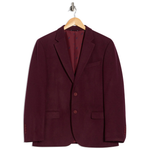 Nautica Men's Bridge Satin Notch Lapel Jacquard Dinner Jacket (Burgundy)
