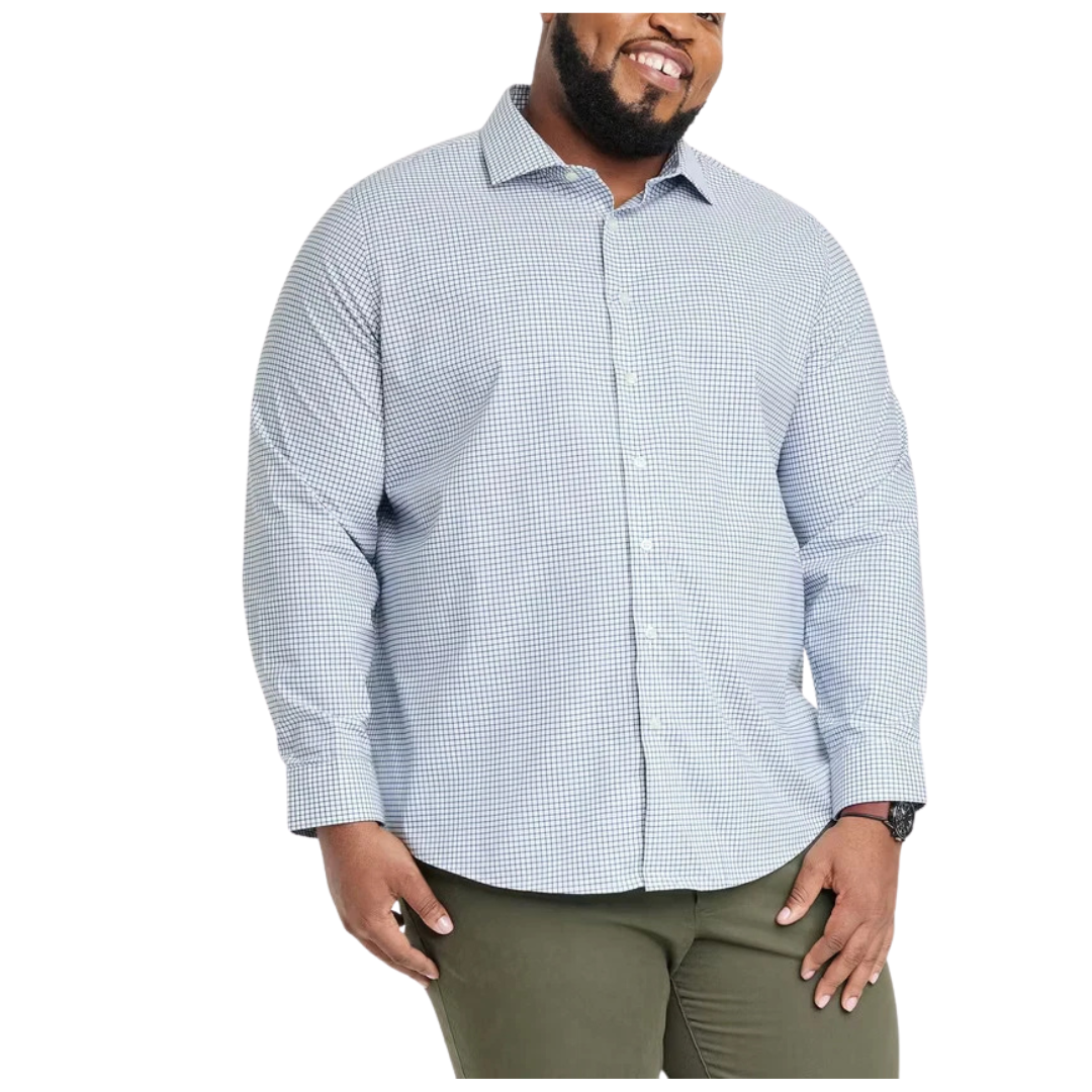 Goodfellow Men Big & Tall Performance Long Sleeve Button-Down Dress Shirt