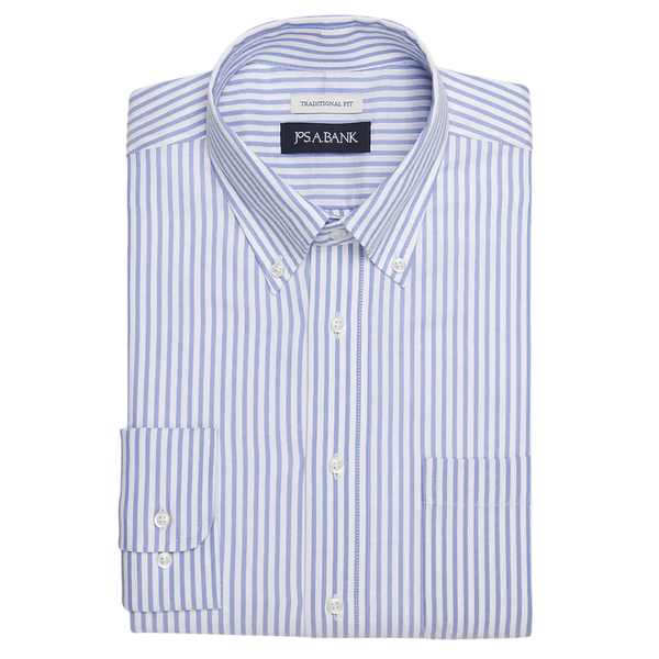Jos. A. Bank Traditional Fit Button-Down Collar Bengal Stripe Dress Shirt