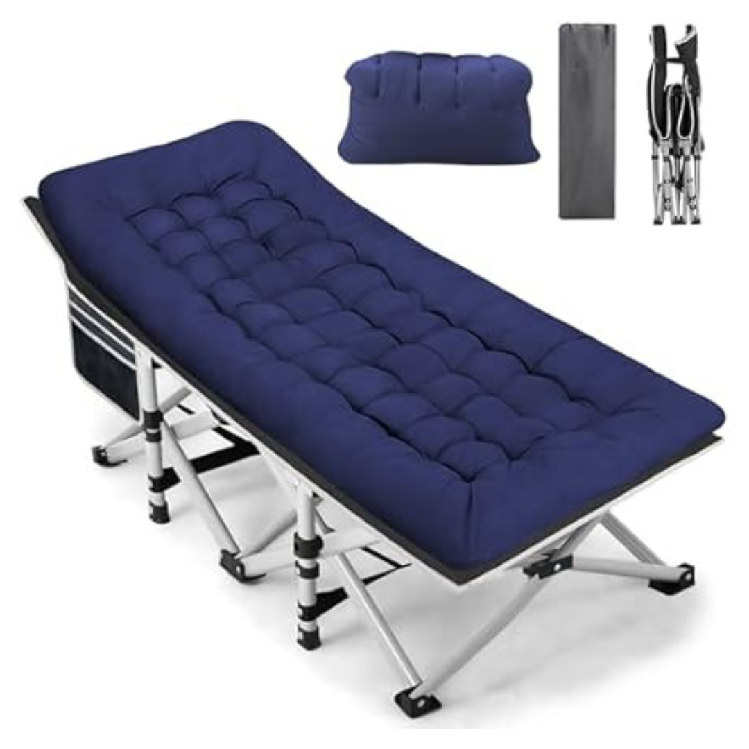 28" Extra Wide Heavy Duty Camping Cot W/Mattress