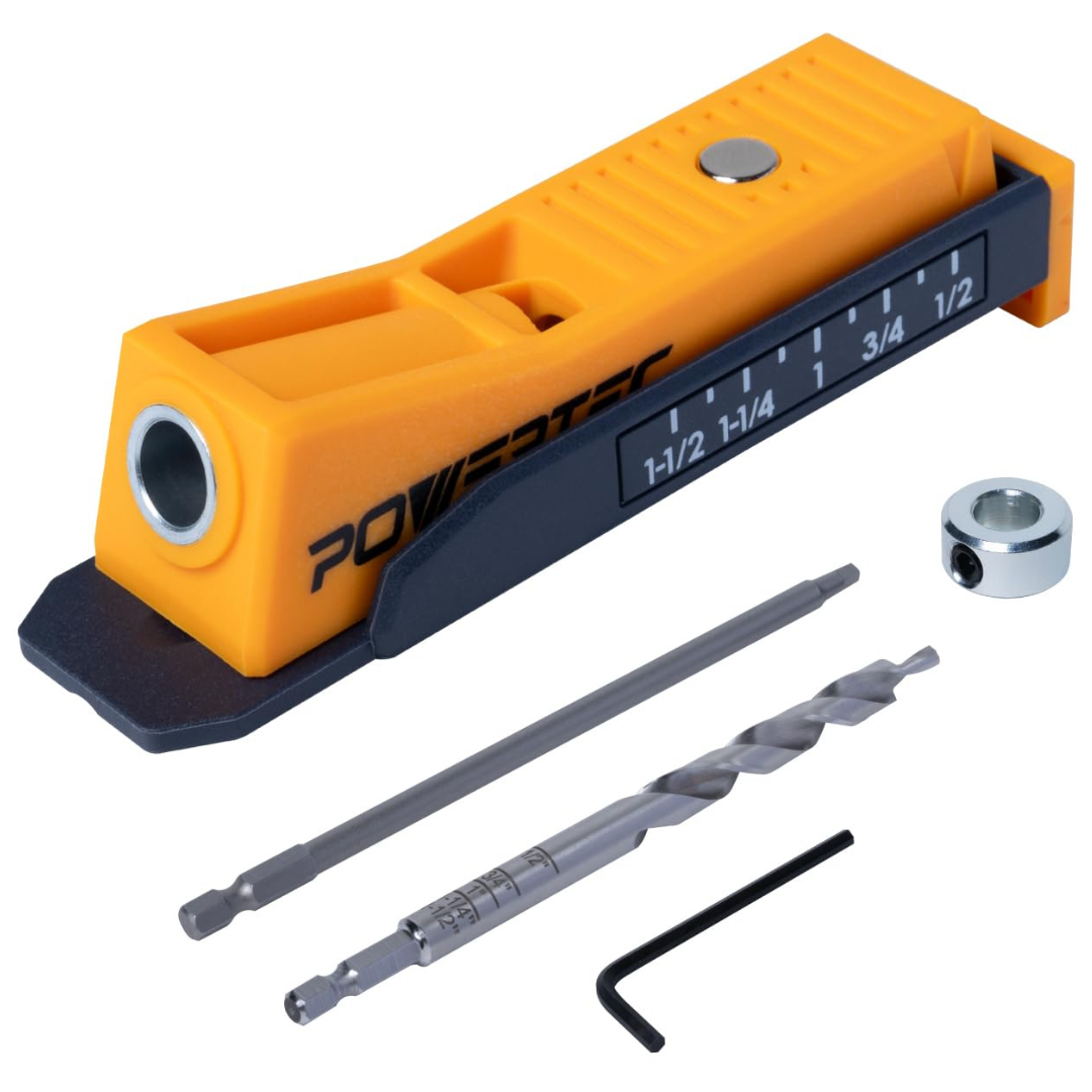 5-Piece Powertec Single Pocket Hole Jig Kit With Drill Bit