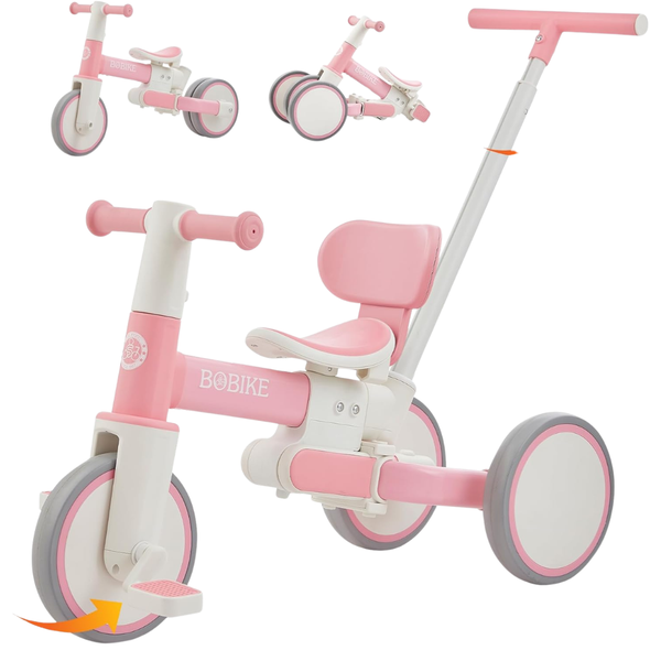 Bobike Kids 5-in-1 Tricycle With Push Handle & Backrest