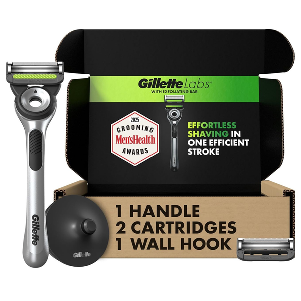 Gillette Labs With Exfoliating Bar Men's Razor Handle W/2x 5-Blade Refills