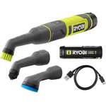 RYOBI USB Lithium Cordless Compact Detail Scrubber Kit W/ 2Ah Battery & 3-Heads