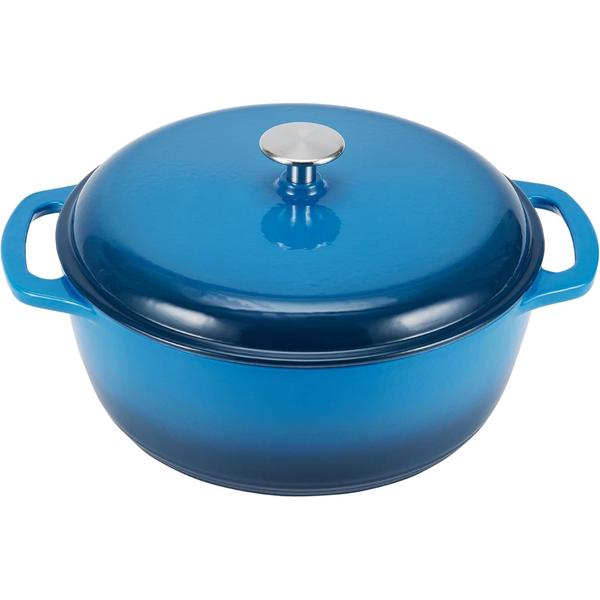 6-Qt Amazon Basics Enameled Cast Iron Dutch Oven Pot With Lid