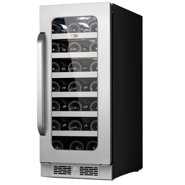 Whynter 15'' Built-ln 33 Bottle Undercounter Wine Fridge W/ Reversible Door