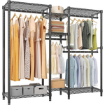 7-Tier Heavy-Duty Clothes Rack with 4 Hanging Rods