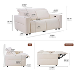 70.8'' Power Reclining Loveseat Sofa with USB & Type-C Ports (Various)