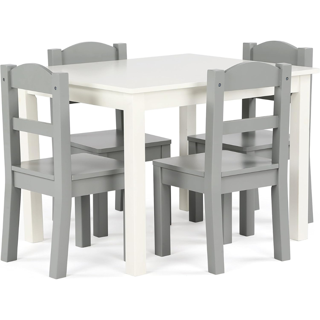 Humble Crew Kids Wooden Table And 4 Chairs Set