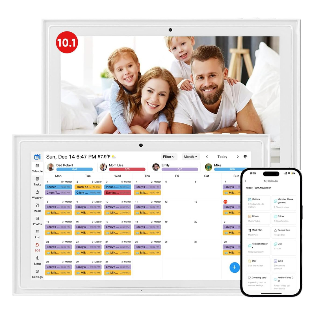 10" Wall Mount Smart Touchscreen Digital Family Calendar & Chore Chart