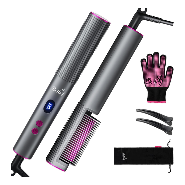 Bellelf Hair Straightener Brush With LED Display