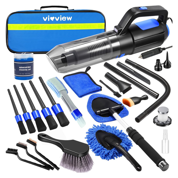 25-Piece Car Cleaning & Detailing Kit With High-Power Handheld Vacuum