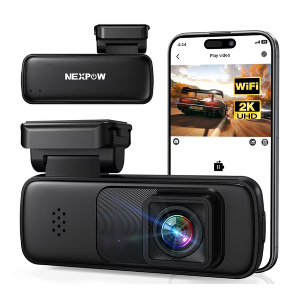 NEXPOW 2K Wifi Front Dash Cam With Voice Control