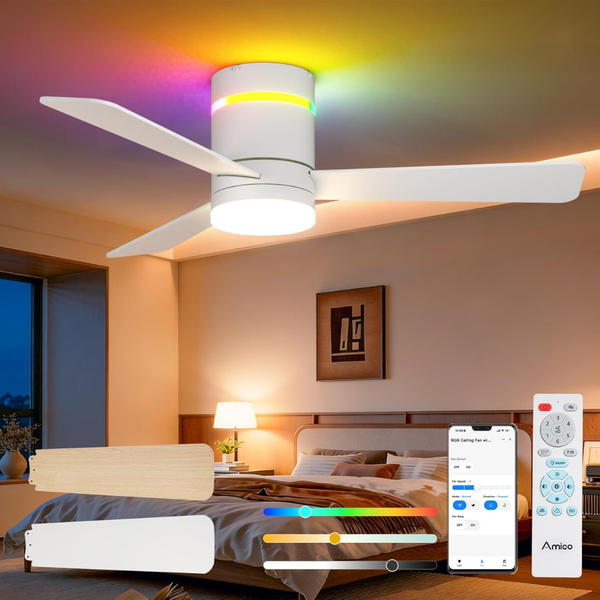 Amico 42" RGB Ceiling Fan With Light And Remote Control