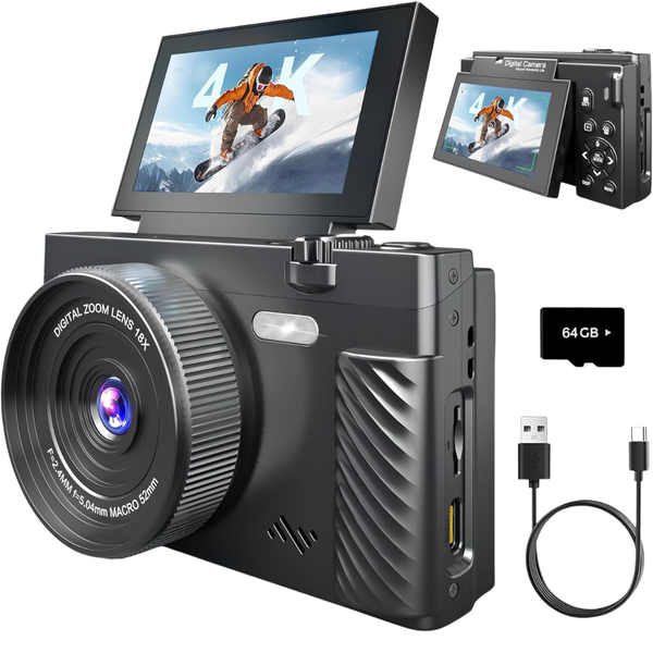 4K Autofocus Digital Vlogging Camera W/ WiFi (Various)