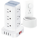 Tower Surge Protector Power Strip With 12 Outlets & 4 USB Ports