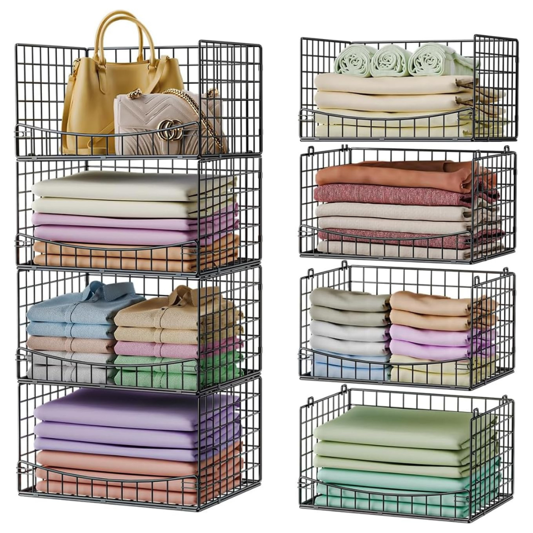 4-Tier Stackable Closet Organizers And Storage Shelves