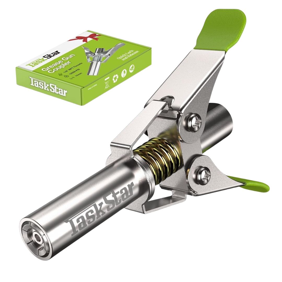 TaskStar 12000PSI 6-Jaw Clamping Grease Gun Coupler