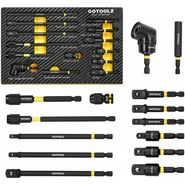 14-Piece Impact Socket Adapter & Drill Attachment Set