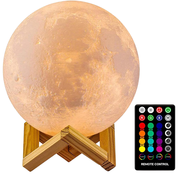 4.8" Logrotate 16 Colors LED Moon Light Night Lamp W/ Stand & Remote