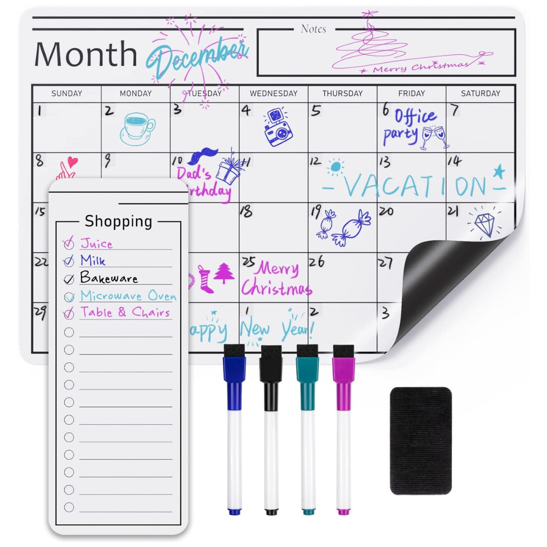 12" x 17" Amazon Basics Magnetic Dry Erase Whiteboard Calendar