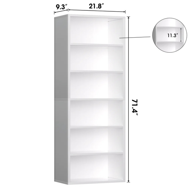 Ebern Designs Livingon 21.8"W 6 Shelves Standard Bookcase