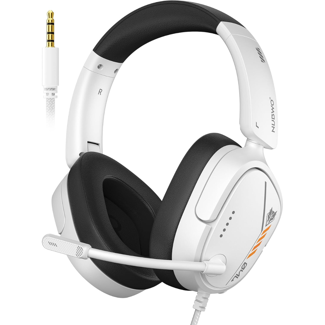 NUBWO HG04L Wired Gaming Headset for PS4, PS5, Switch, Xbox (White)