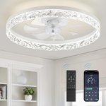 20" Modern Flush Mount Bladeless Ceiling Fans with Lights